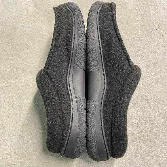 Dearfoams Men's Wool Slippers Clog Shoe L 11-12 Slip On Memory Foam Black - Picture 5 of 11